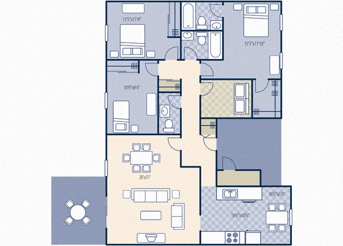 Trident Terrace 1178 B 3x2.5